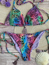 Animal print bikini reversible to lilac by Mystical Swimwear
