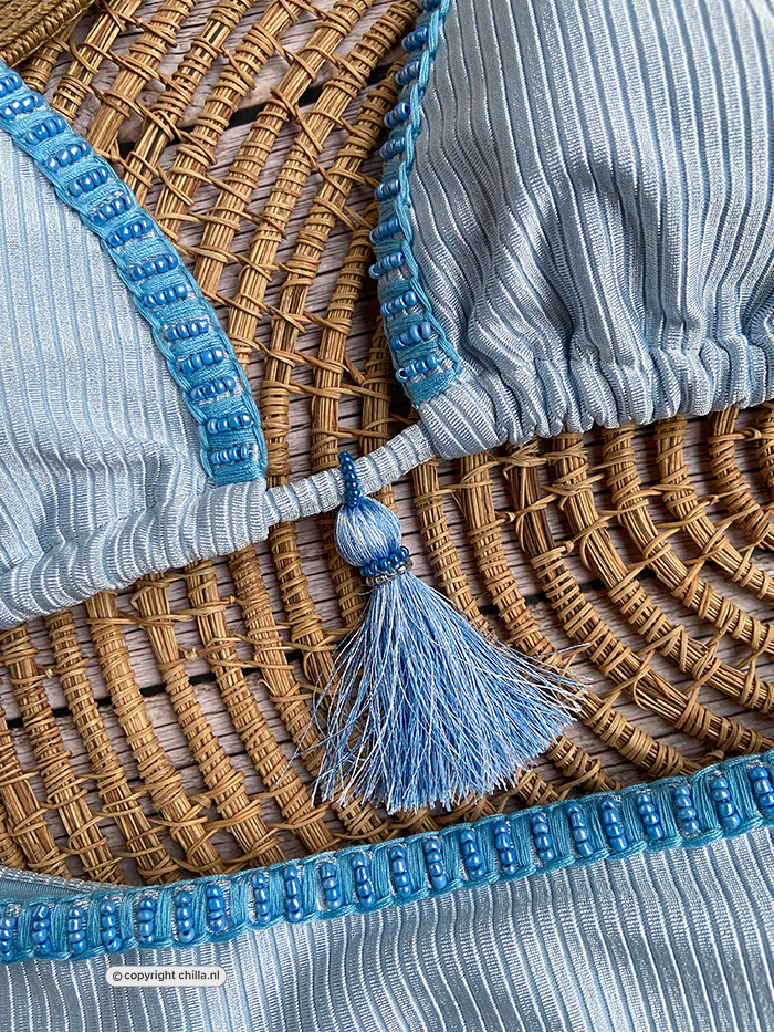 Semi-Thong Bikini Light Blue Texture by Mystical Swimwear