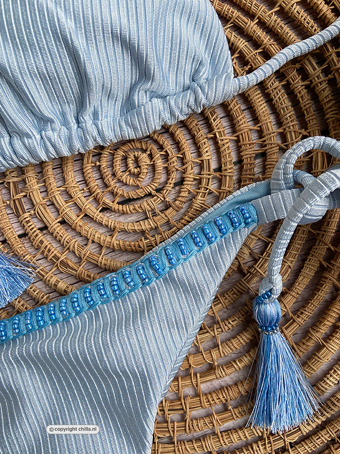 Semi-Thong Bikini Light Blue Texture by Mystical Swimwear