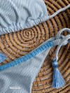 Semi-String Bikini Light Blue Texture