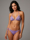 Beaded Flowers Thong Bikini Lilac