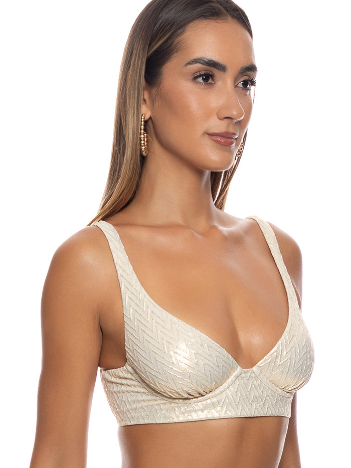 Beugelbikini Liquid Voltage Gold van Luli Fama