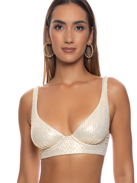 Beugelbikini Liquid Voltage Gold van Luli Fama