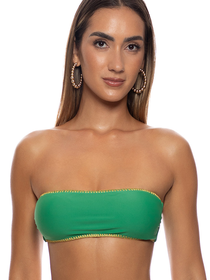 Bandeau Top Luli Chic Palm Green van Luli Fama