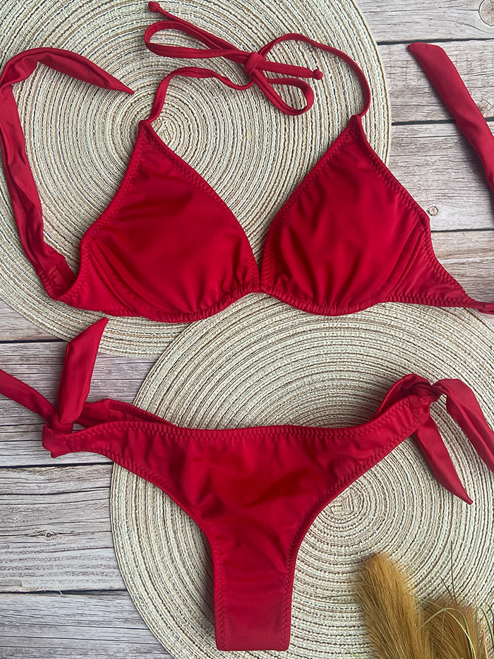 Underwire Top and Thong Rojo Oscuro by Phax