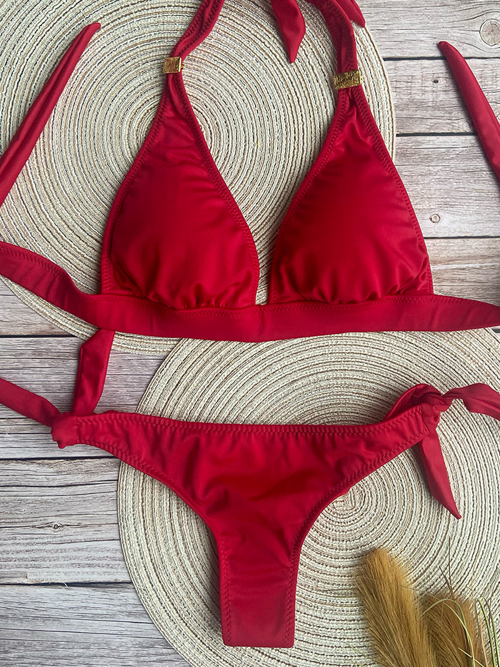 Halter Top and Thong Rojo Oscuro by Phax