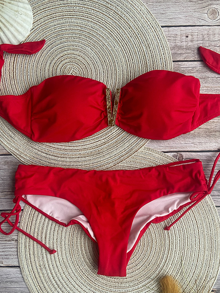 V-Bandeau Bikini New Red by Phax