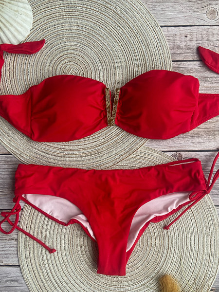 V-Bandeau Bikini New Red by Phax