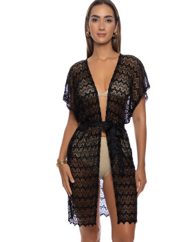 Korte Kaftan Midnight Currents Black van Luli Fama 2