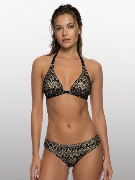 Halter Bikini Midnight Currents Black by Luli Fama