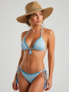 Semi-Thong Bikini Light Blue Texture