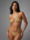 Semi-String Bikini Gold Texture Beaded