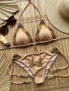 Bikini Triangle Gold Beaded