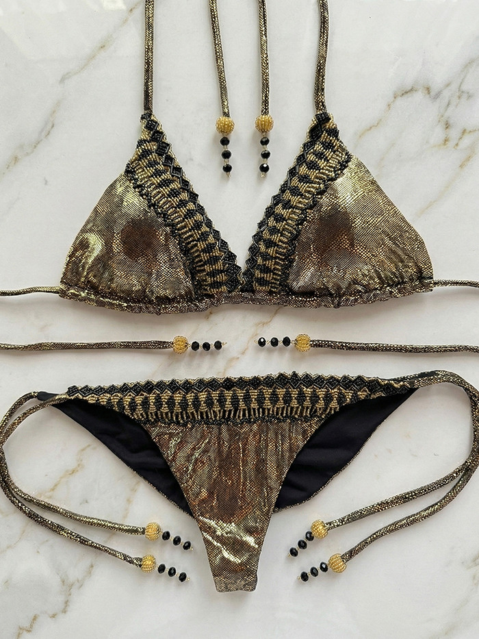 Bikini Gold and Black Snake Beaded by Specials