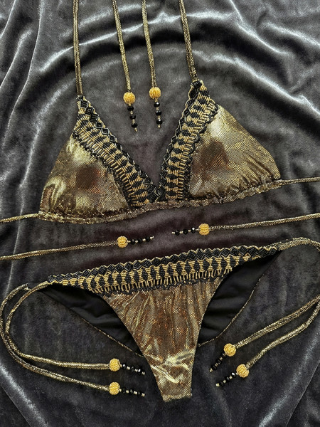 Bikini Gold and Black Snake Beaded by Specials