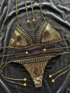 Bikini Gold and Black Snake Beaded