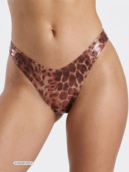 Pink Orchid High-Leg Bottom Leopard by Gold Couture
