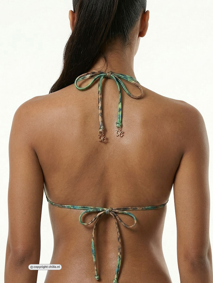 Jungle Fever Triangle Top Emerald/Leopard van Gold Couture
