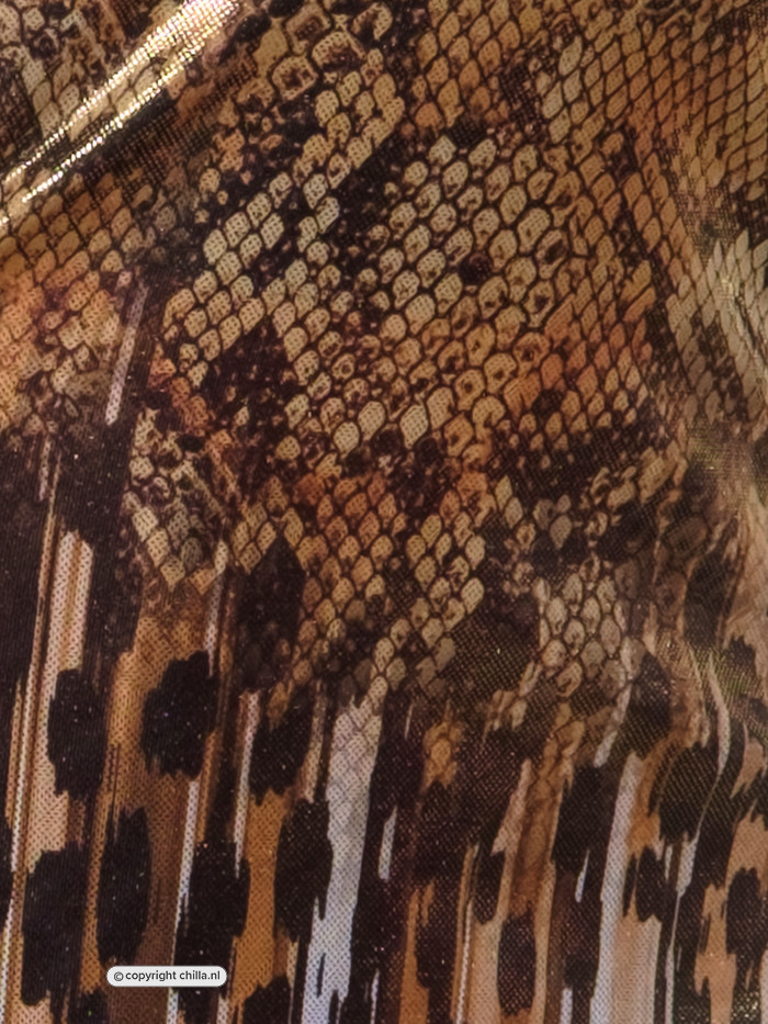 Liquid Cheetah V-neck Swimsuit Cheetah/Snake by Gold Couture