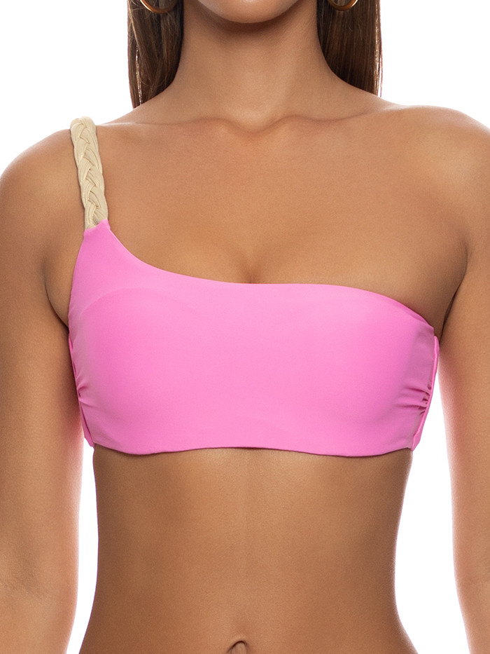 One Shoulder Top Sail On Pink by Luli Fama