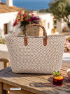 Strandtas Narina Tan/White