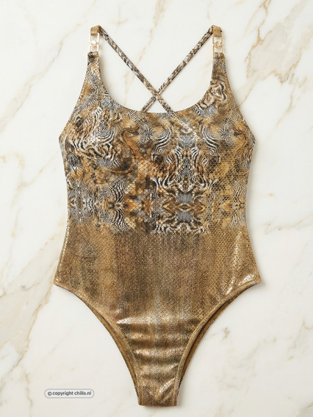 Safari Royale Swimsuit Safari/Gold by Luli Fama Swimwear