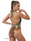 Jungle Fever V-Neck Badpak Emerald/Leopard