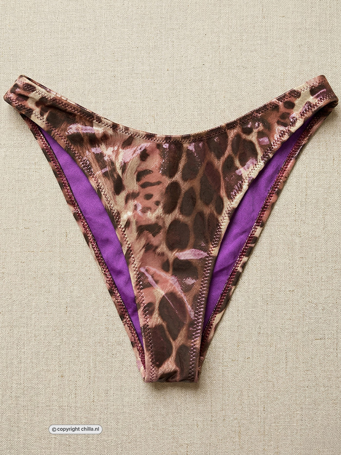 Pink Orchid High Leg Broekje Leopard van Gold Couture