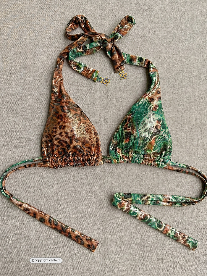 Jungle Fever Halter Top Emerald/Leopard van Gold Couture