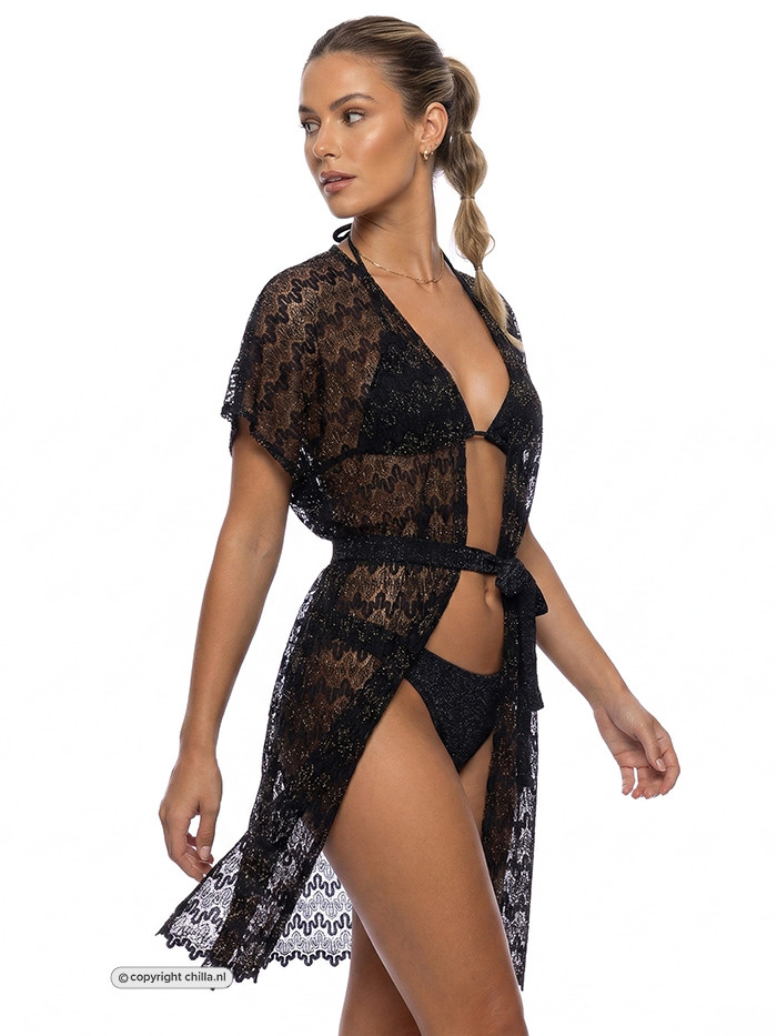 Korte Kaftan Midnight Currents Black van Luli Fama