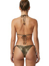 Semi-Thong Bikini Gold and Black Snake Beaded