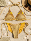 Brazil Bikini Gold Texture Beaded