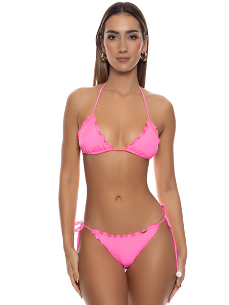 Triangle Bikini Cosita Buena Neon Pink Shiny van Luli Fama