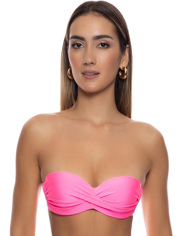 Push-up Beugeltop Cosita Buena Neon Pink Shiny van Luli Fama