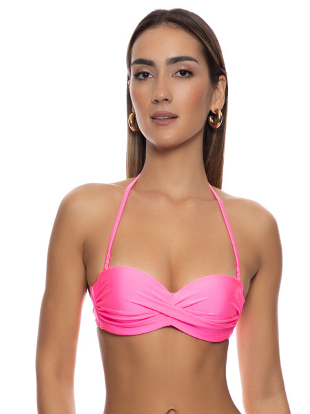 Push-up Beugeltop Cosita Buena Neon Pink Shiny van Luli Fama