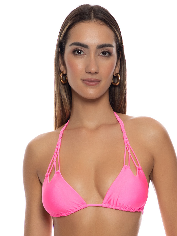 Triangle Top Cosita Buena Zig-Zag Neon Pink Shiny van Luli Fama