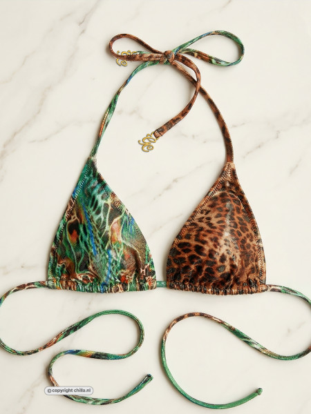 Jungle Fever Triangle Top Emerald/Leopard van Gold Couture