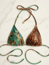 Jungle Fever Triangle Top Emerald/Leopard