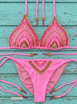 Handgeborduurde Bikini Roze - Special Edition 2