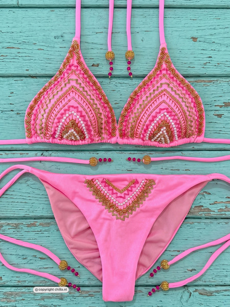 Handgeborduurde Bikini Roze - Special Edition