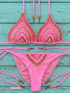 Hand Embroidered Bikini Pink
